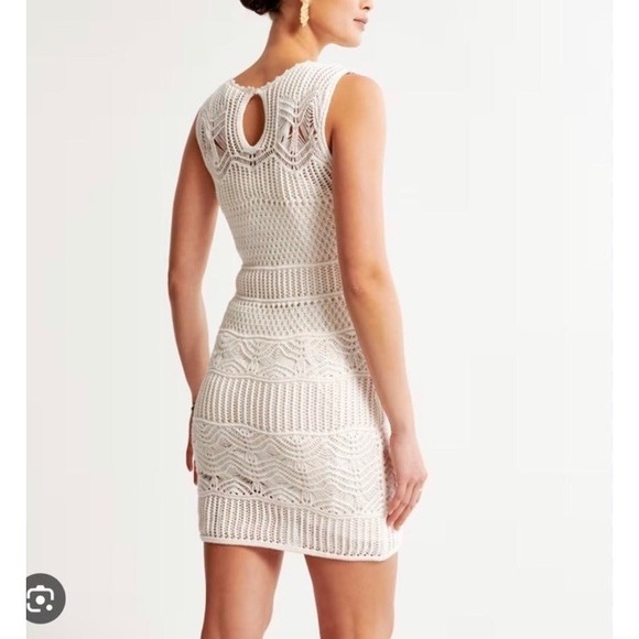 Ambercrombie & fitch Crochet Cream Dress Bohemian Style Size Small - Picture 2 of 11